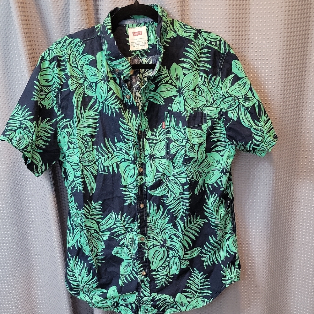 Levi's Men's Kobelle Tropical Short Sleeve Button Up Shirt Size L
